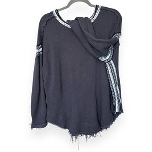 NWOT Free People Trudy Knit Pullover Sweater in Navy Blue